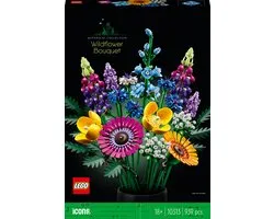 LEGO Icons Wilde Bloemen Boeket Bouwset voor Volwassenen, Botanical Collection